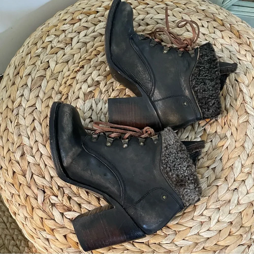 Freebird by Steven Swiss Brown Leather Ankle Booties Women's (Size 7) - Picture 7 of 13